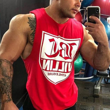 Load image into Gallery viewer, Men's Fashion Letter Printed Cotton Fitness Vest