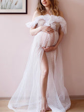 Load image into Gallery viewer, Maternity Dress Elegant Solid Color Soft Yarn Photo Dress