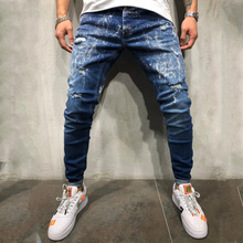 Load image into Gallery viewer, Men's Fashion Gradient Snowflake Ripped Jeans