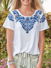 Load image into Gallery viewer, Crew Neck Printed Casual Top