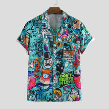 Load image into Gallery viewer, Men's Casual Graffiti Printed Short-Sleeved Shirt