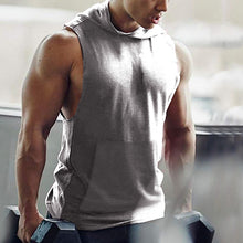 Load image into Gallery viewer, Men's Fashion Solid Color Hooded Sleeveless T-Shirt