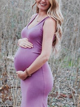 Load image into Gallery viewer, Solid Color Sleeveless Vest Maternity Dress