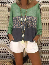 Load image into Gallery viewer, Women's Leopard Print Long Sleeve T-Shirt And Solid Color Shorts Set