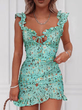 Load image into Gallery viewer, Women's Sexy Ruffled Floral Mini Dress