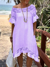 Load image into Gallery viewer, Lace Openwork Holiday Women's Dress
