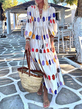 Load image into Gallery viewer, V-neck Print Plus Size Casual Dress