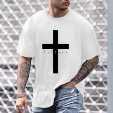 Load image into Gallery viewer, Men's Alphabet Cross Printed Short Sleeve
