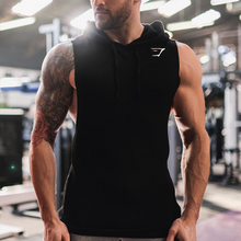 Load image into Gallery viewer, Men's Cotton Sleeveless Hooded Sports Vest
