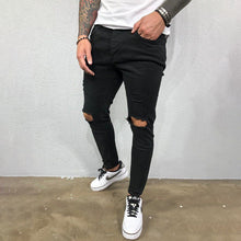Load image into Gallery viewer, Men's Ripped Torn Stretch-Leg Jeans
