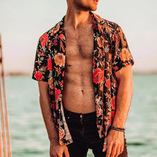 Load image into Gallery viewer, Colorblock Printed Loose Beach Men's Tops
