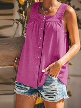 Load image into Gallery viewer, Square Neck Pleated Loose Wild Tank Top
