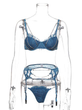 Load image into Gallery viewer, Gathered Chest Lace Lace Rhinestones Erotic Lingerie
