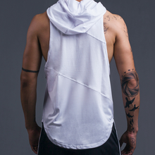 Load image into Gallery viewer, Men's Patch Sleeveless Hooded Sports Vest T-Shirt
