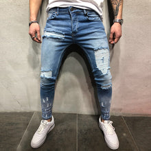 Load image into Gallery viewer, Men's Casual Fashion Slim Hole Jeans

