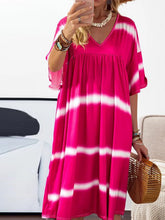 Load image into Gallery viewer, Printed Striped Long V-Neck Dress Women
