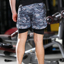 Load image into Gallery viewer, Camouflage Fake Two Pieces Double Layer Men's Shorts  
