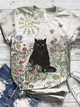 Load image into Gallery viewer, Retro Abstract Printed Loose T-shirt Spot
