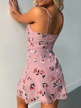 Load image into Gallery viewer, Women's V-Neck Spaghetti Strap Floral Print Dress
