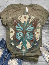 Load image into Gallery viewer, Butterfly Clock Retro T-shirt

