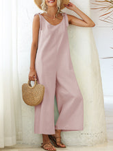 Load image into Gallery viewer, Women's Tied Bandwidth Straight Solid Solid Siamese Jumpsuit
