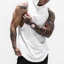 Load image into Gallery viewer, Men's Patch Sleeveless Hooded Sports Vest T-Shirt
