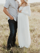 Load image into Gallery viewer, Off The Shoulder Long Sleeve Loose Maternity Dress
