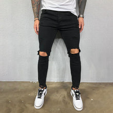 Load image into Gallery viewer, Men's Ripped Torn Stretch-Leg Jeans
