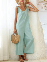 Load image into Gallery viewer, Women's Tied Bandwidth Straight Solid Solid Siamese Jumpsuit
