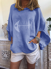 Load image into Gallery viewer, Round Neck Holiday Bat Shirt And Cuffed Solid Color Shorts
