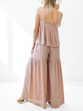 Load image into Gallery viewer, Women's Fashion Pleated Suspender Top Stitching Wide-Leg Pants Suit
