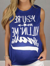Load image into Gallery viewer, Round Neck Letter Print Sleeveless Maternity Tops
