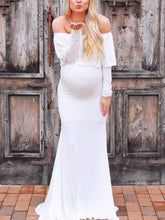 Load image into Gallery viewer, Long-Sleeved Strapless Temperament Maternity Dress
