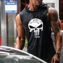 Load image into Gallery viewer, Men's Skull Stitching Hooded Sleeveless Sports Vest

