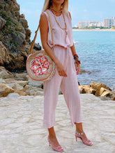 Load image into Gallery viewer, Sleeveless Cotton and Linen Loose Leisure Suit
