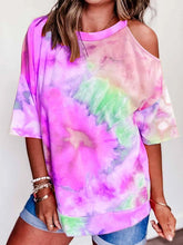 Load image into Gallery viewer, Tie Dye V-neck Short-sleeved T-shirt Women
