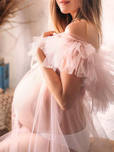 Load image into Gallery viewer, Maternity Elegant Solid Color Soft Yarn Photo Dress
