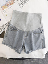 Load image into Gallery viewer, Maternity Fashion Thin Stomach Lift Denim Shorts
