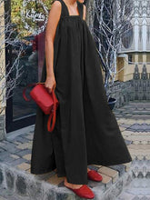 Load image into Gallery viewer, Women's Solid Color Loose Strap Bohemian Beach Dress
