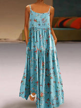 Load image into Gallery viewer, Plus Size Floral Crane Loose Women's Dress
