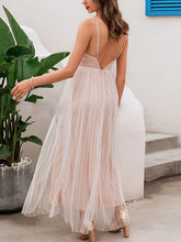 Load image into Gallery viewer, Maternity Sexy V-Neck Organza Stripe Strapless Slim Dress
