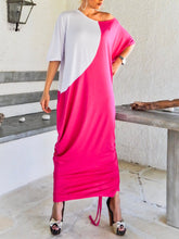 Load image into Gallery viewer, Women's Casual Loose Stitching Short Sleeve Dress
