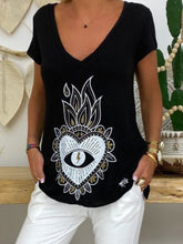 Load image into Gallery viewer, Plus Size Printed Casual Round Neck Women's Tops
