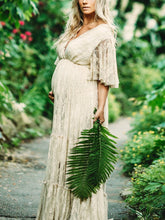 Load image into Gallery viewer, Maternity Bohemian Sexy Lace Elegant Sleeve Evening Dress
