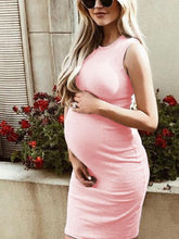 Load image into Gallery viewer, Maternity Slim Solid Color Comfortable Sleeveless Dress
