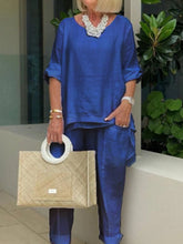 Load image into Gallery viewer, Plus Size Cotton Linen Sleeves Women's Suits
