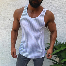 Load image into Gallery viewer, Men's Striped Bottom Sports Vest
