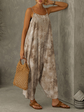 Load image into Gallery viewer, Women's Tie Dye Printed Spaghetti Straps Loose Jumpsuit
