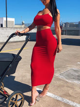 Load image into Gallery viewer, Maternity Slim Sexy Solid Color Sling Two-Piece Dress
