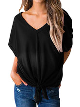 Load image into Gallery viewer, Maternity Solid Color V-Neck Knotted Short-Sleeved T-Shirt
